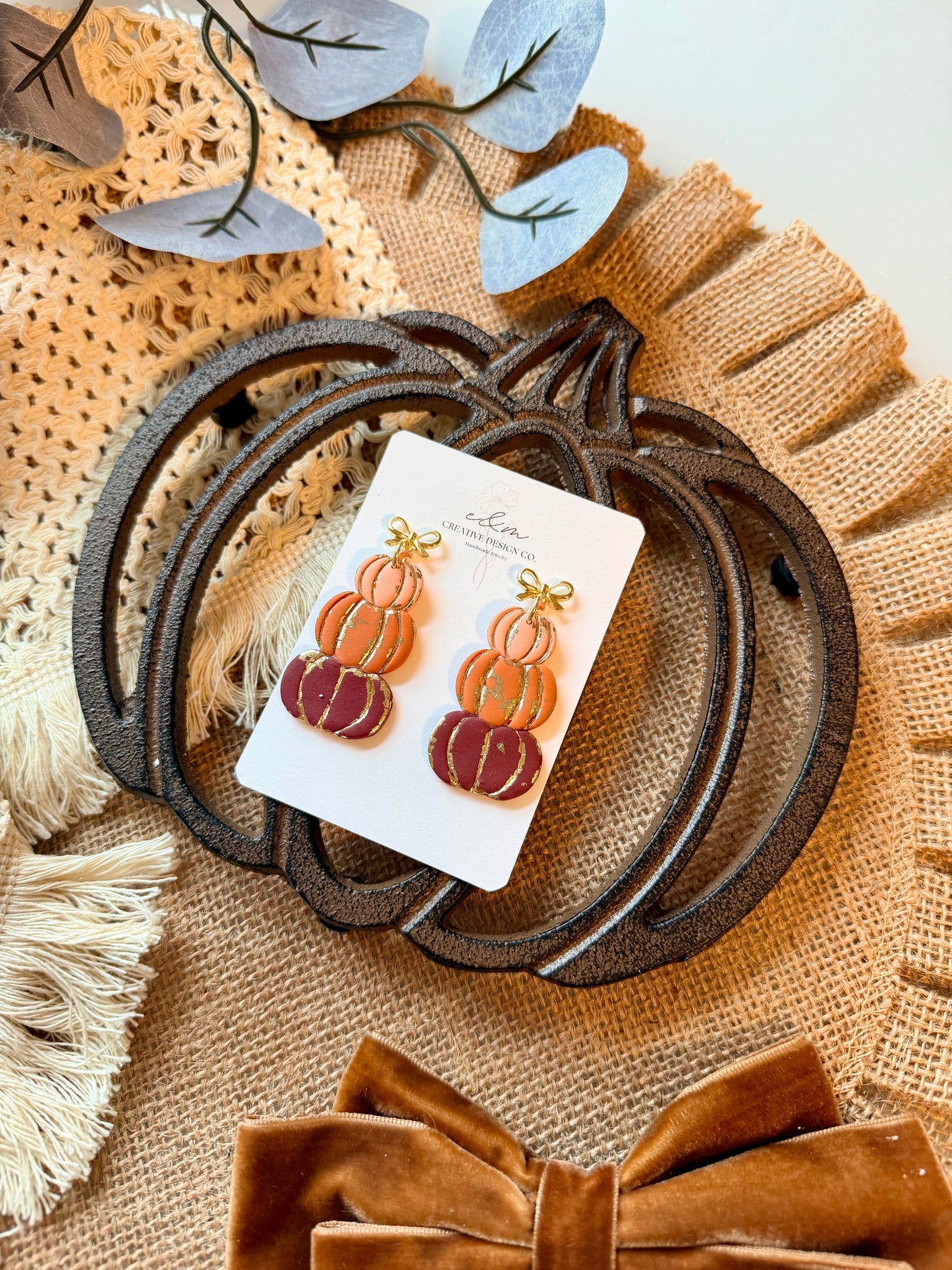 Stacked Pumpkin Patch Earrings