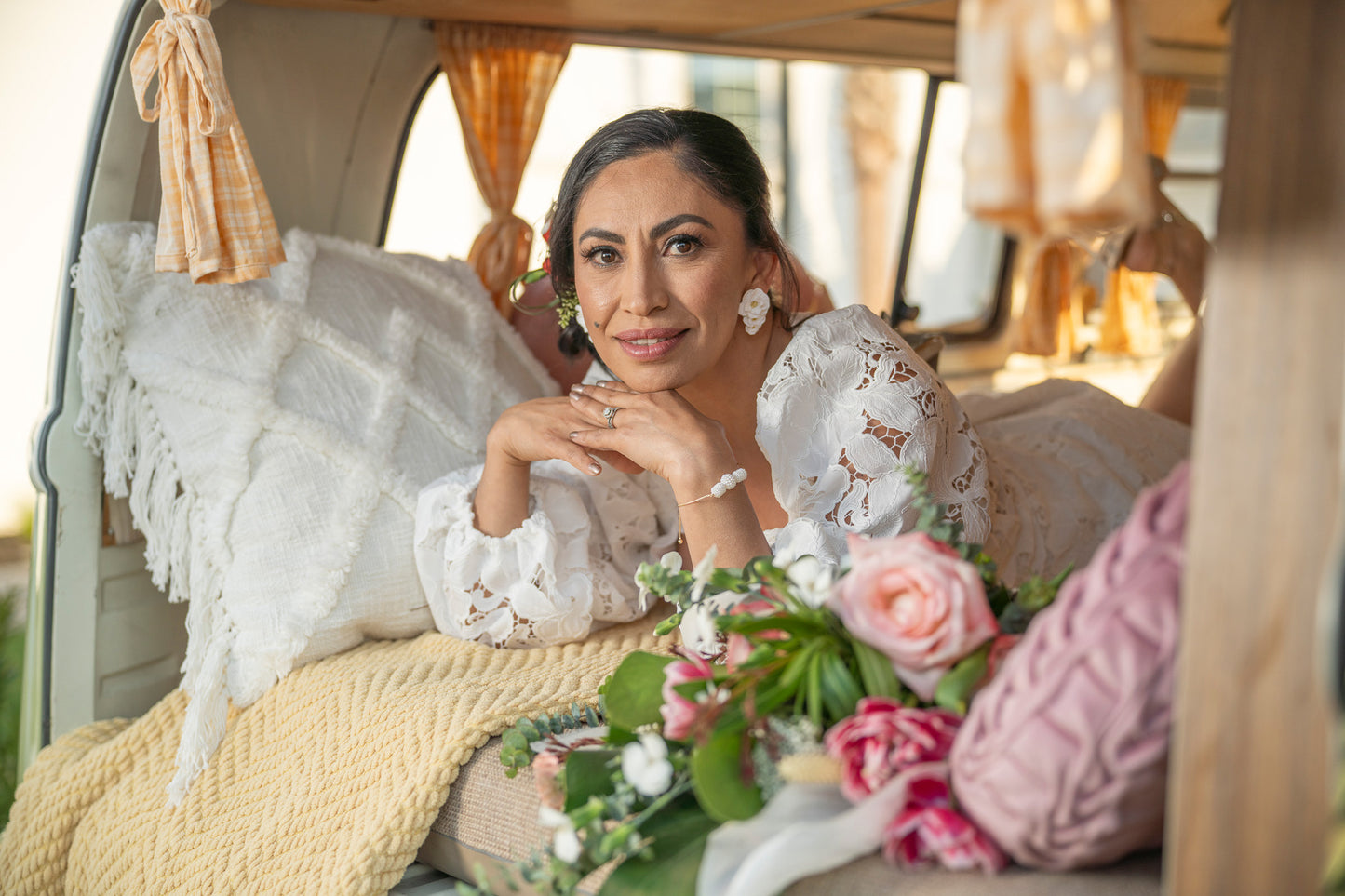 Bridal Flower Statement Earrings