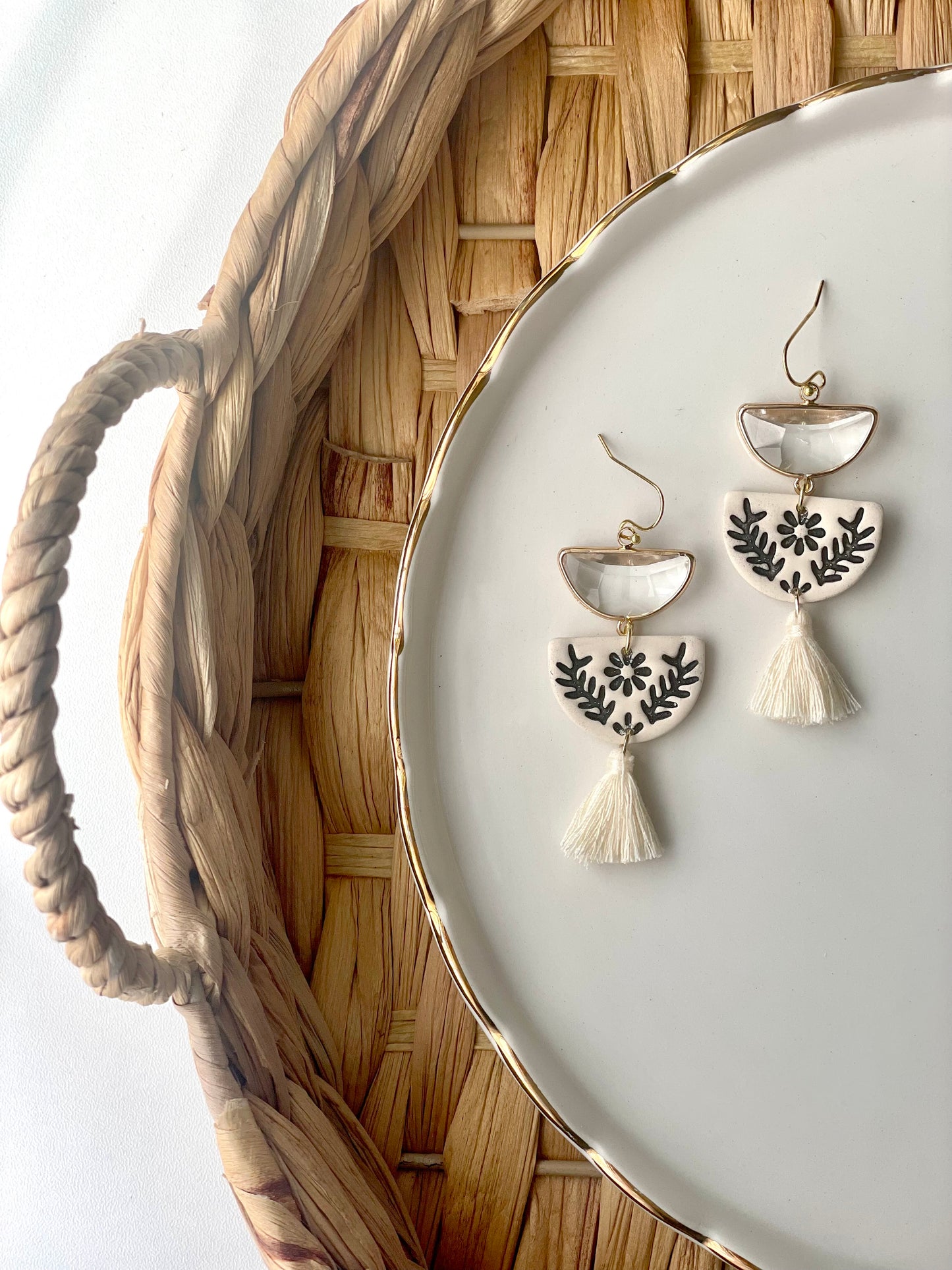 Neutral Boho Tassel Earrings