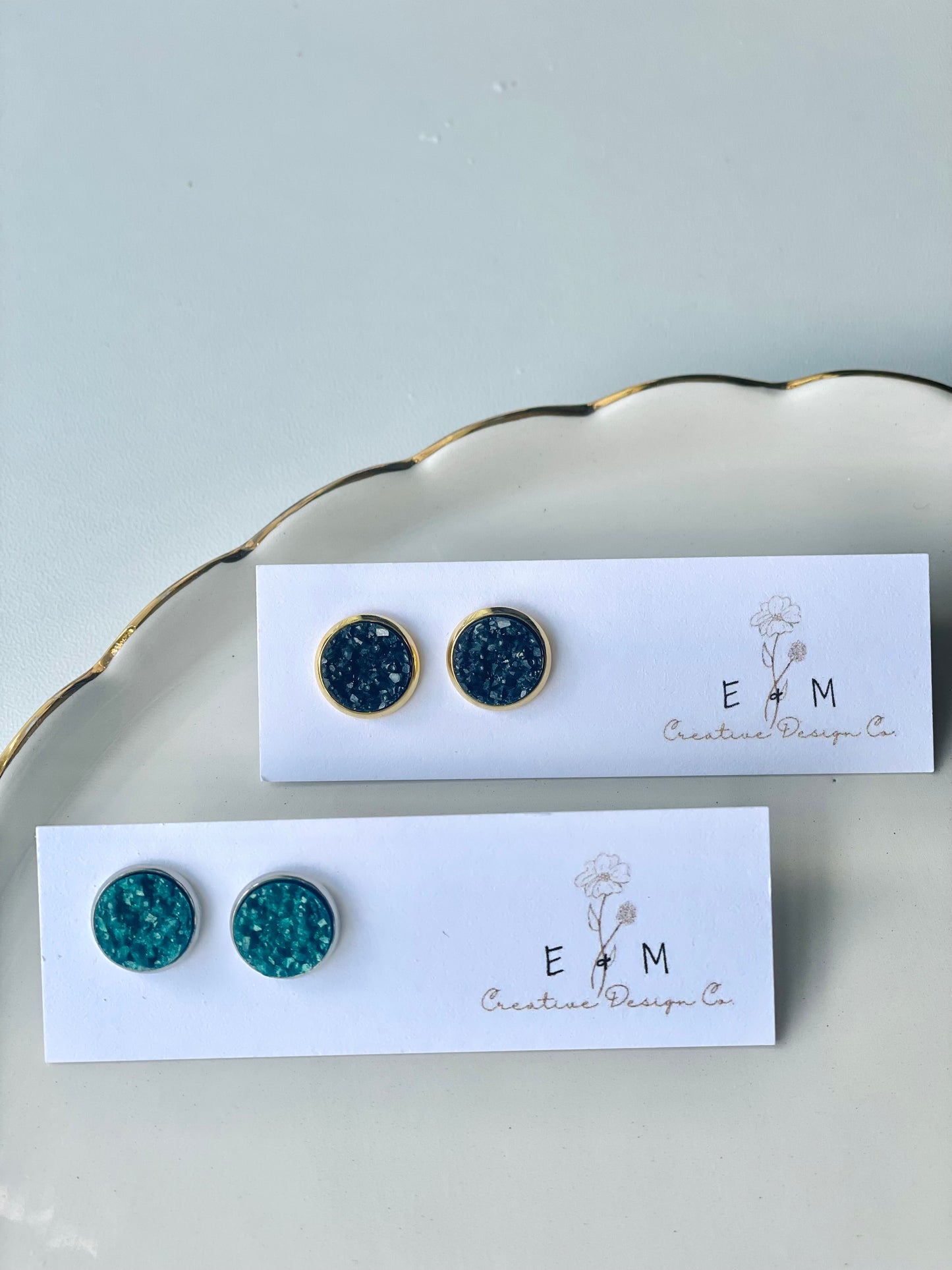 Druzy Stone Studs 8mm (Small)