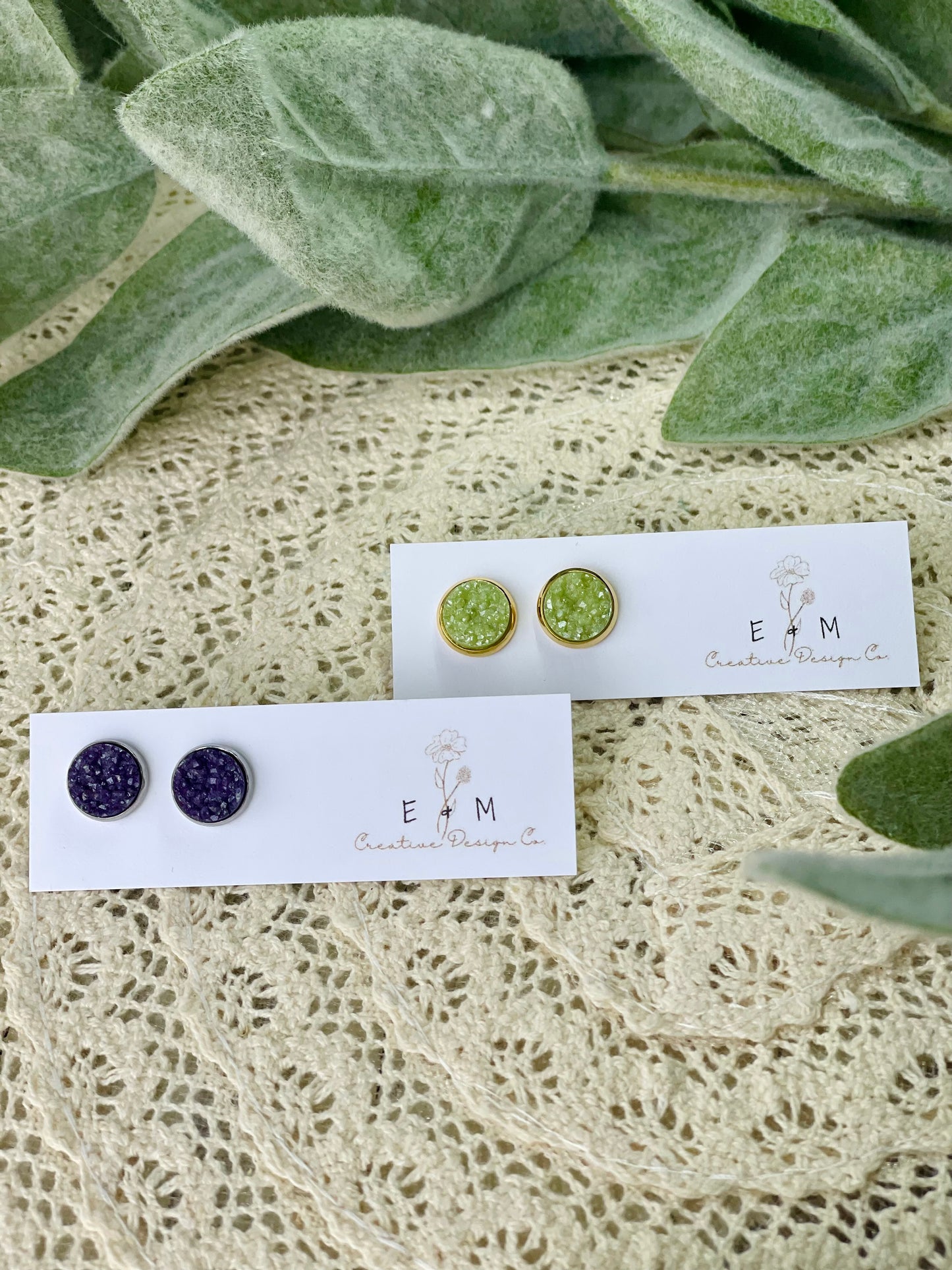 Druzy Stone Studs 10mm (Medium)