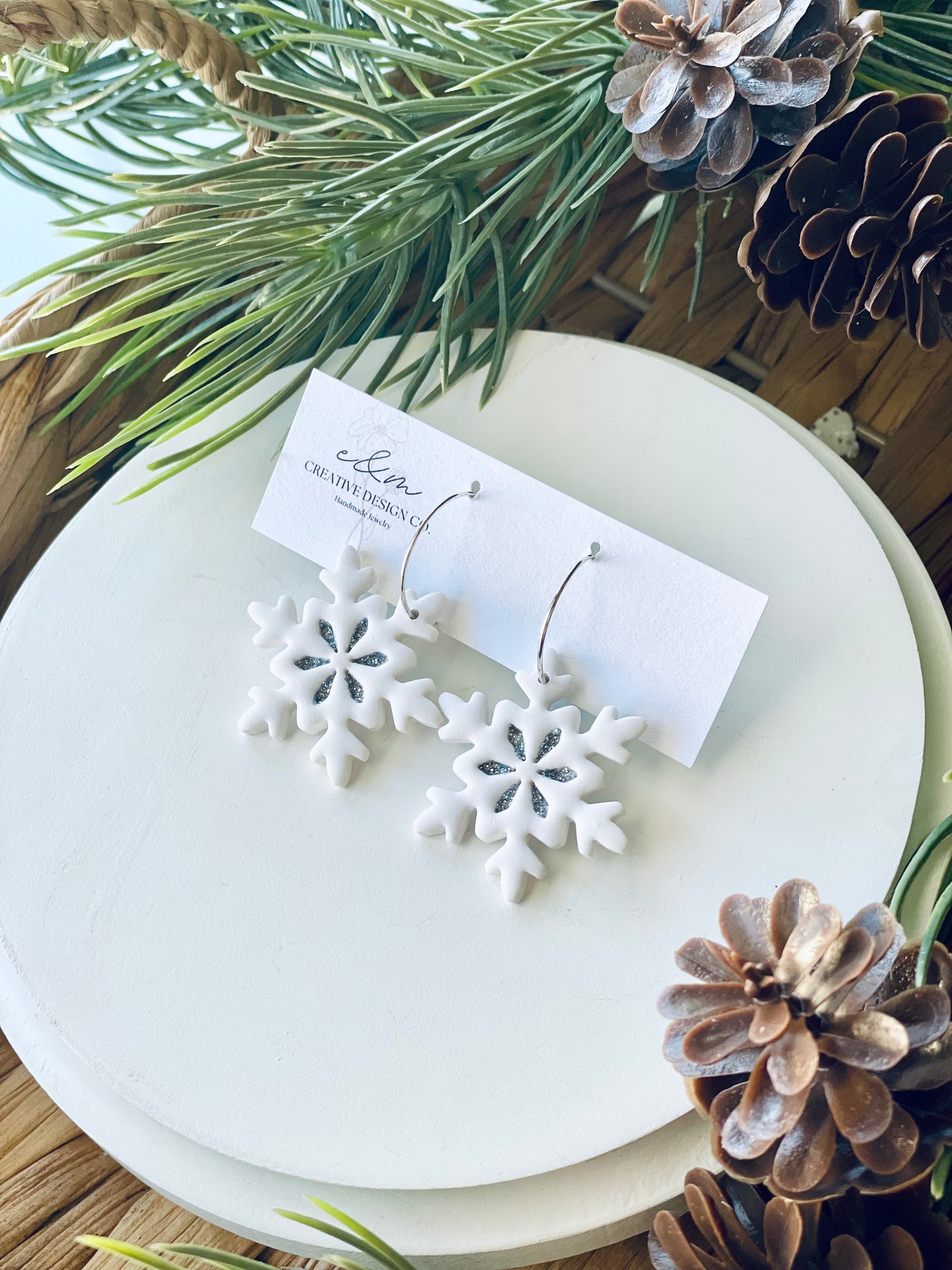 Snowflake Sparkle Hoops