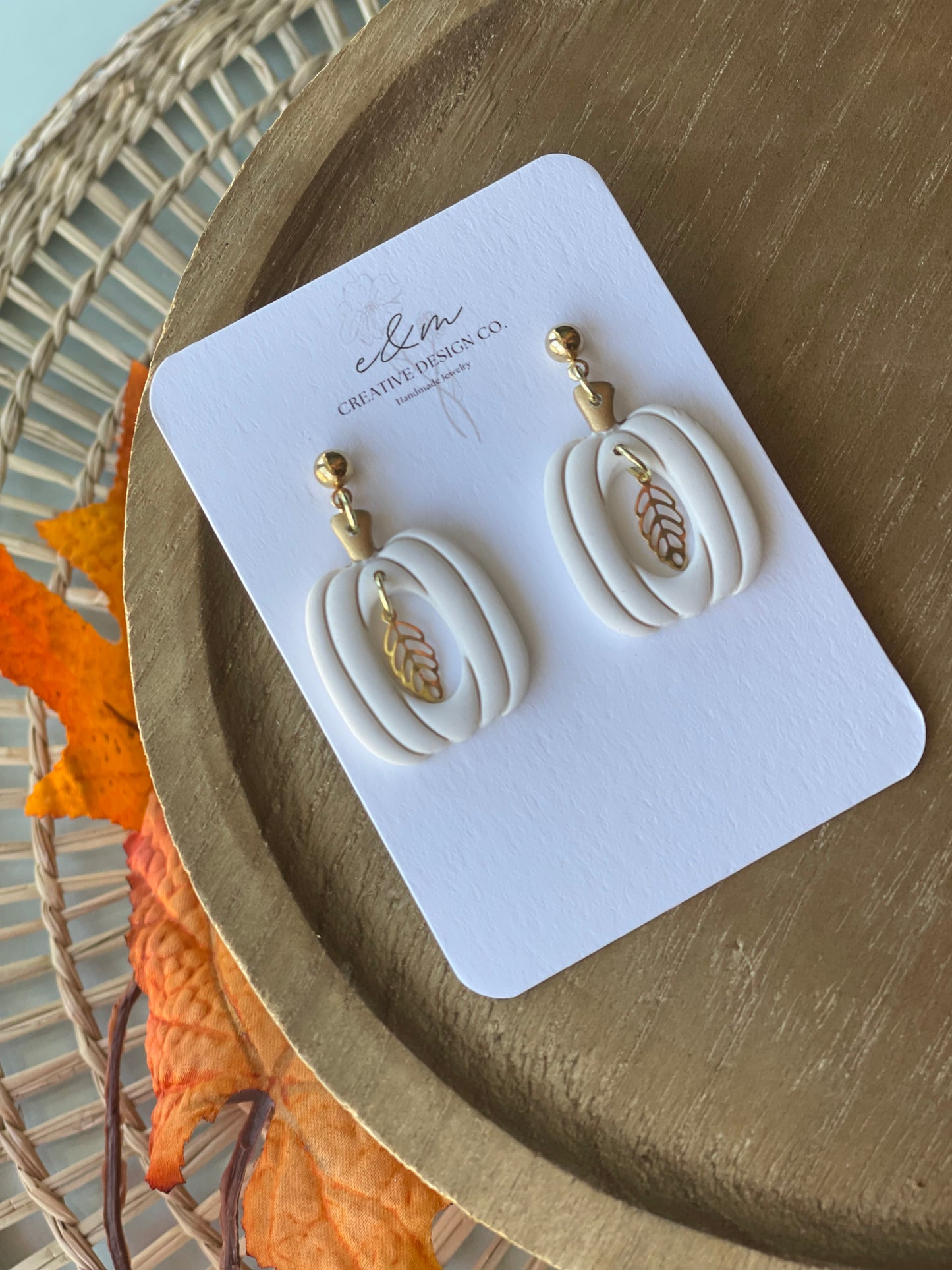 Cream Pumpkin Earrings