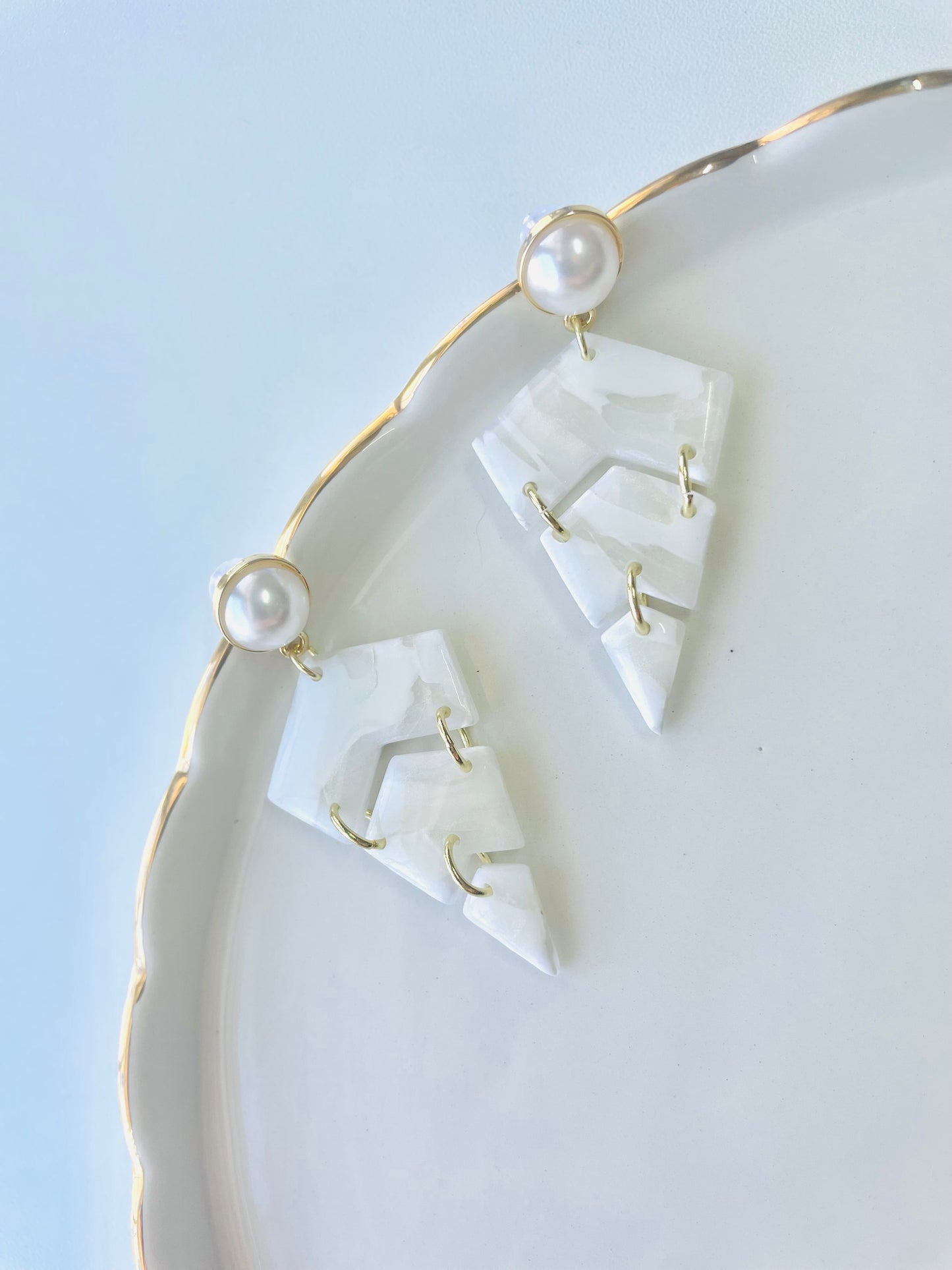 Marble V Drop Earrings