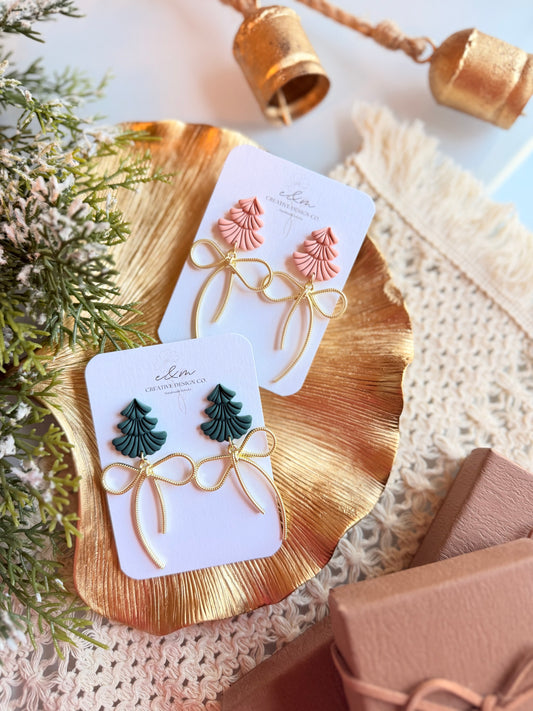 Evergreen Bow Earrings