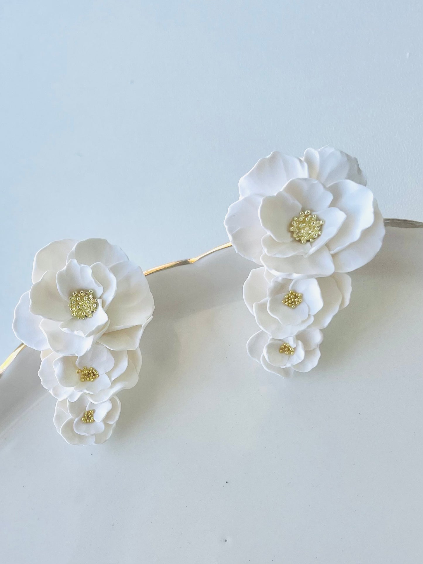 Bridal Flower Statement Earrings