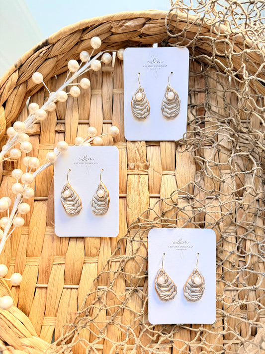 Salty Oyster & Pearl Earrings