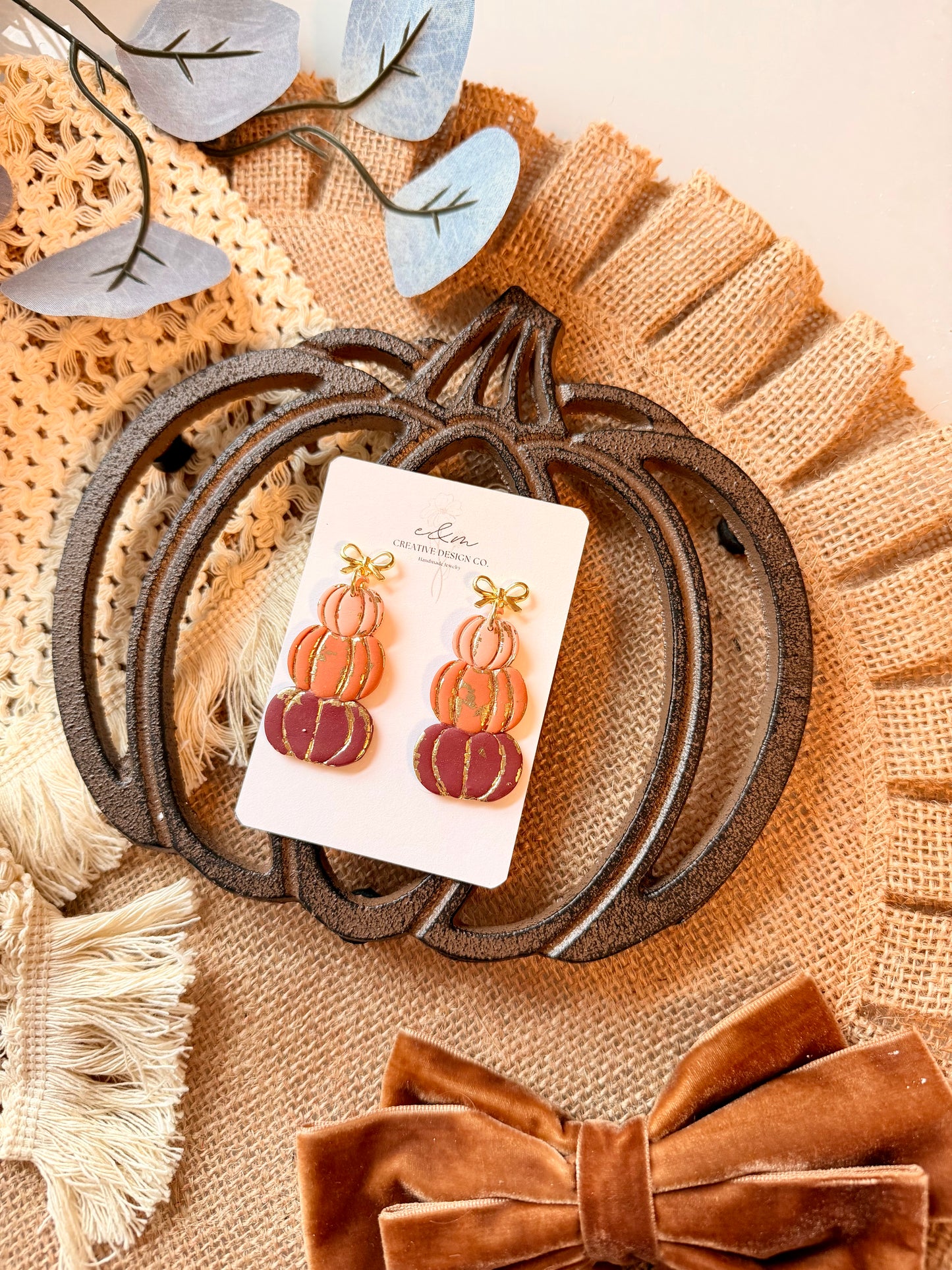 Stacked Pumpkin Patch Earrings