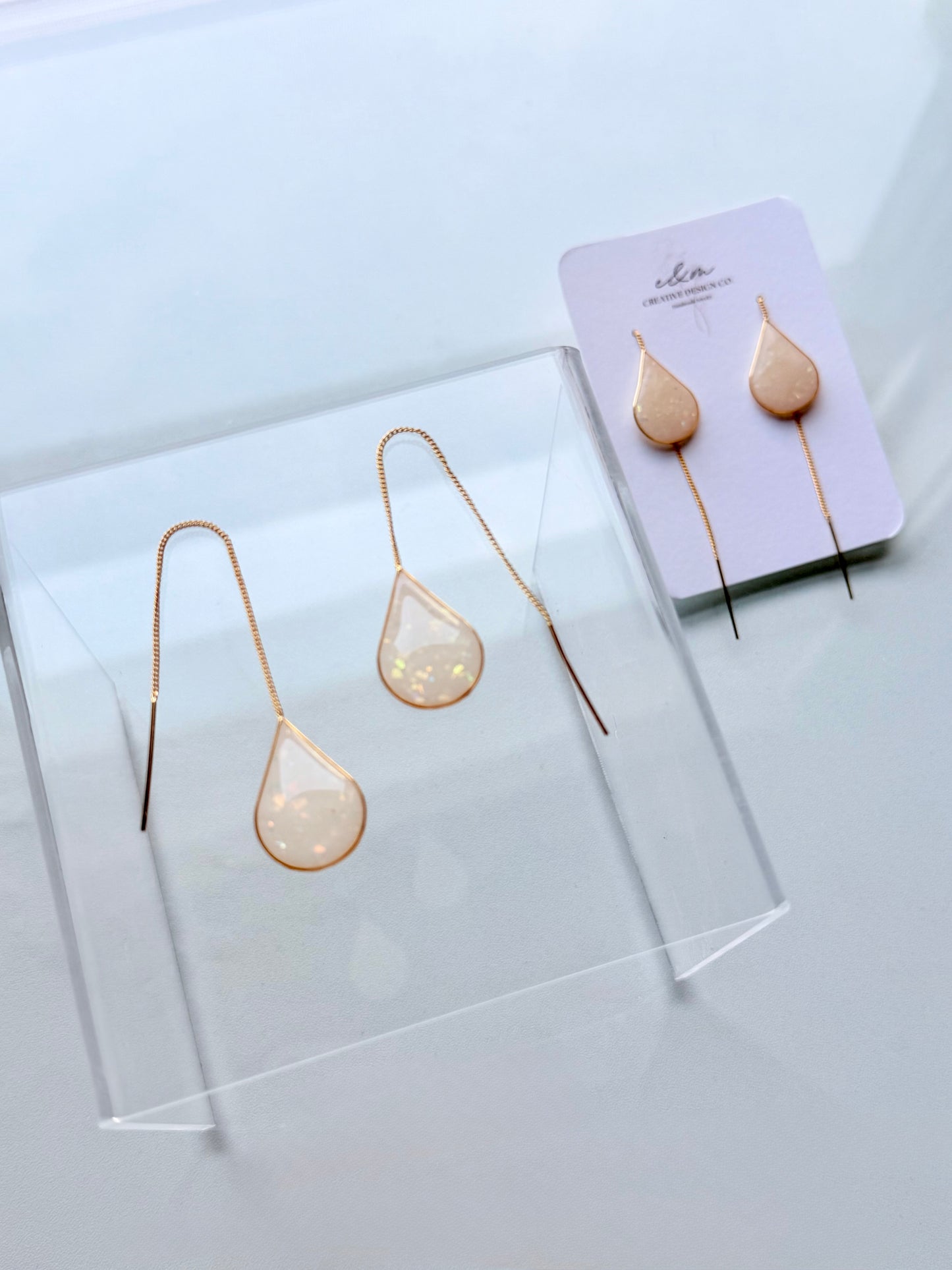 Dainty chain opal teardrop