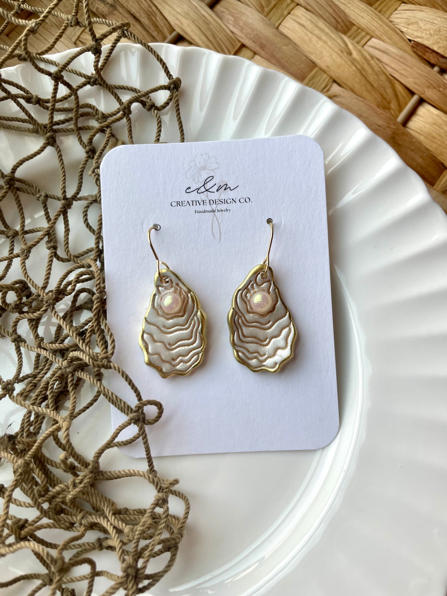 Salty Oyster & Pearl Earrings