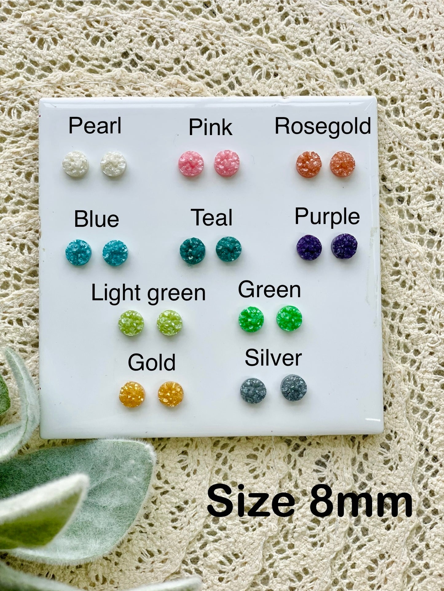 Druzy Stone Studs 10mm (Medium)