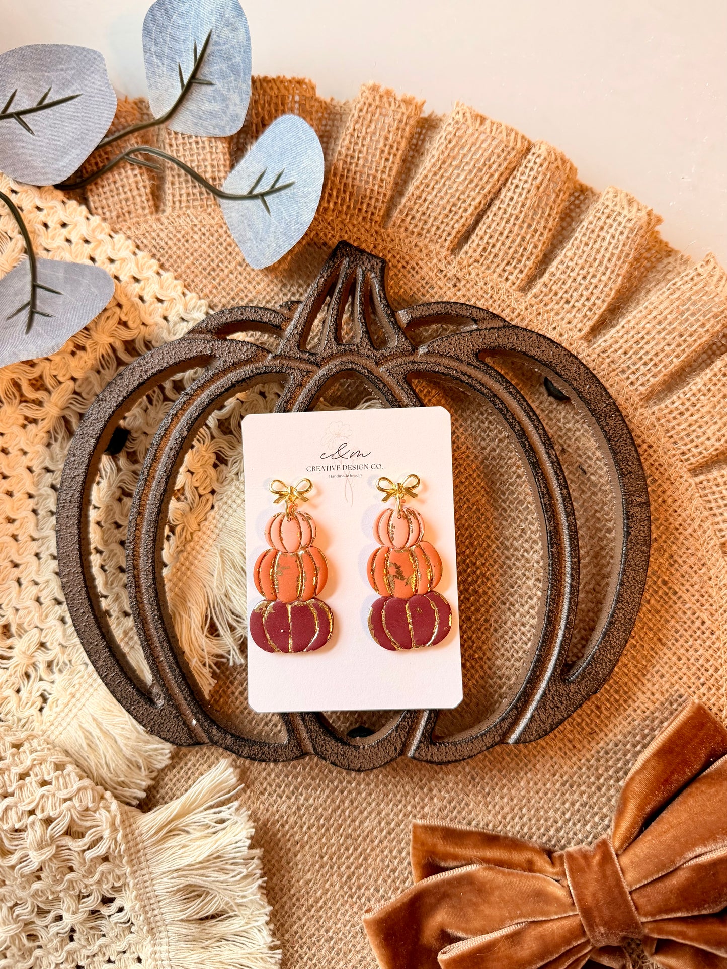 Stacked Pumpkin Patch Earrings