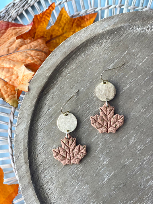 Rustic Maple Leaf Earrings