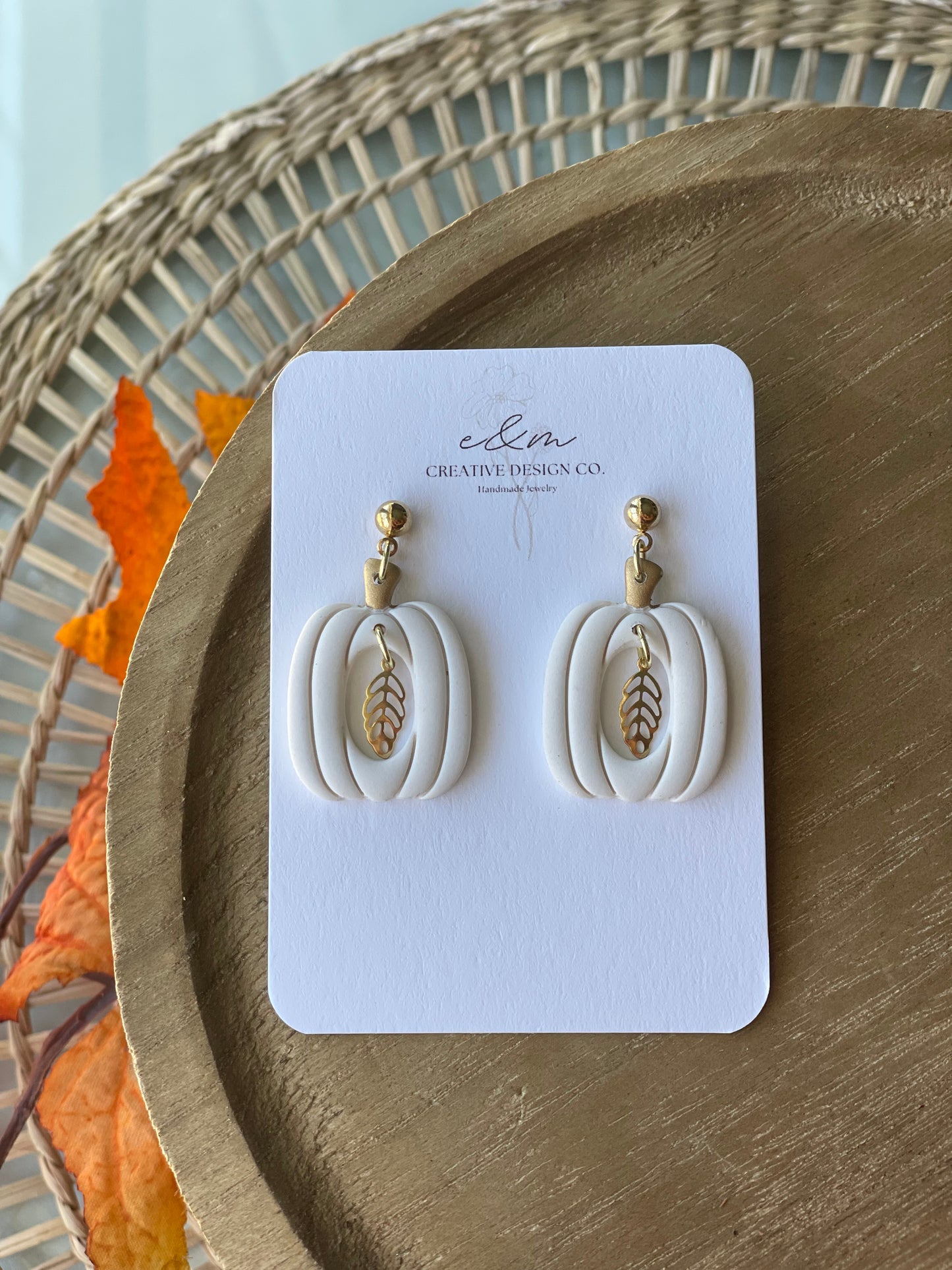 Cream Pumpkin Earrings