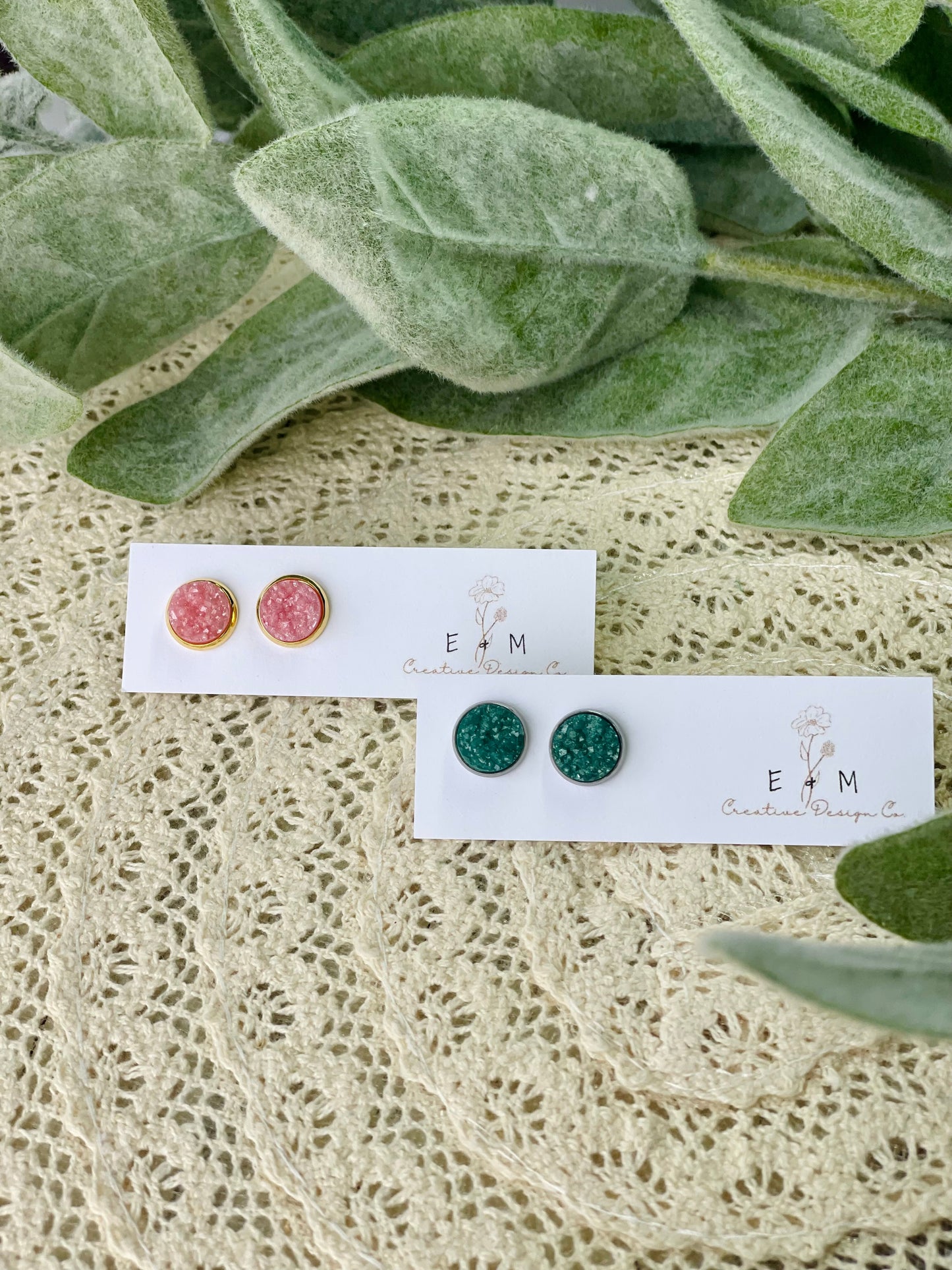 Druzy Stone Studs 8mm (Small)