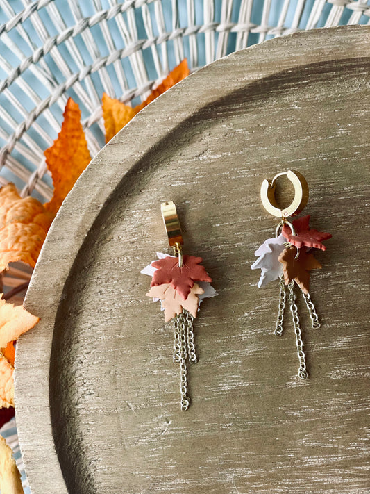 Fall Leaves & Huggie Hoops