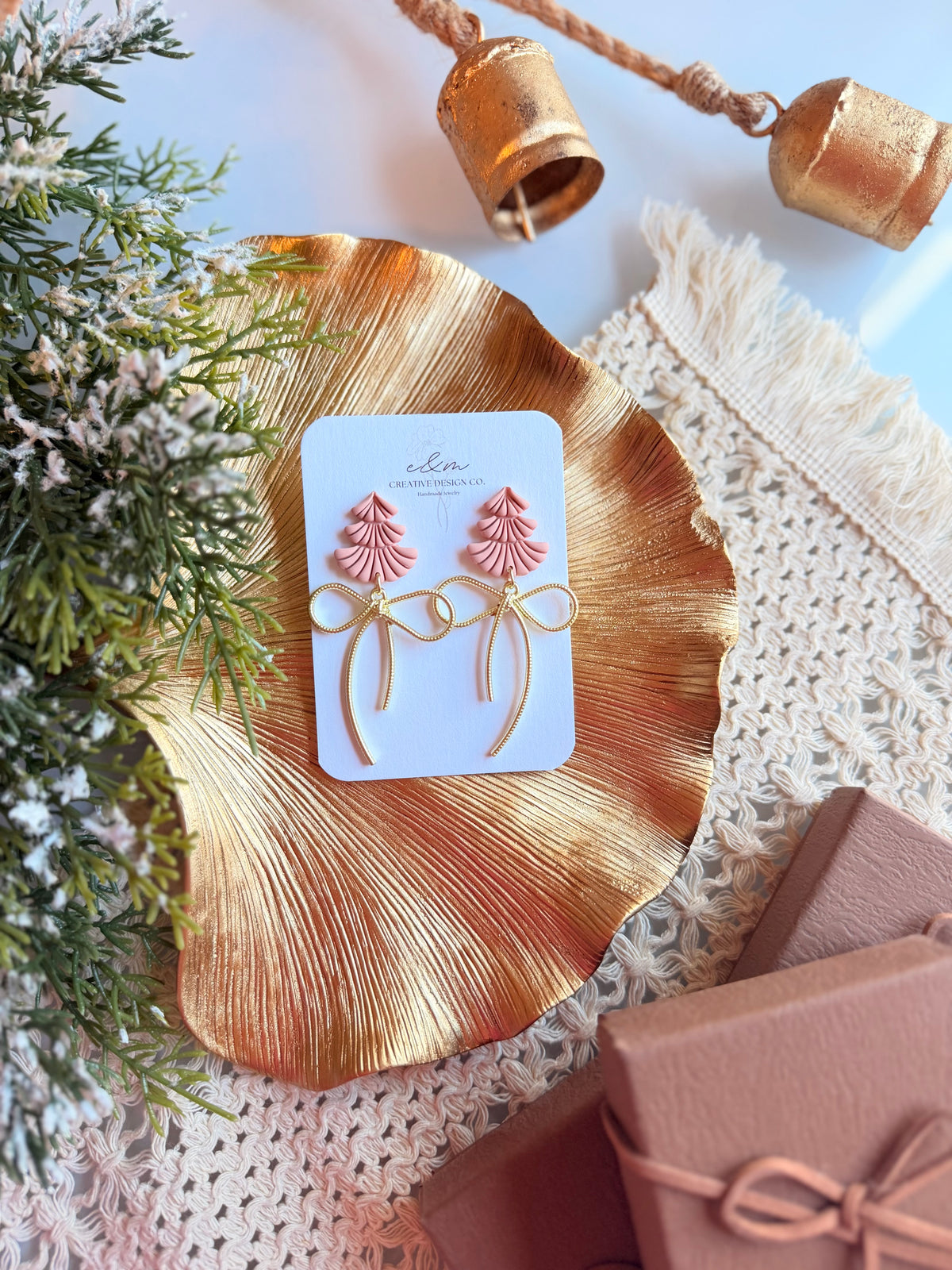 Evergreen Bow Earrings