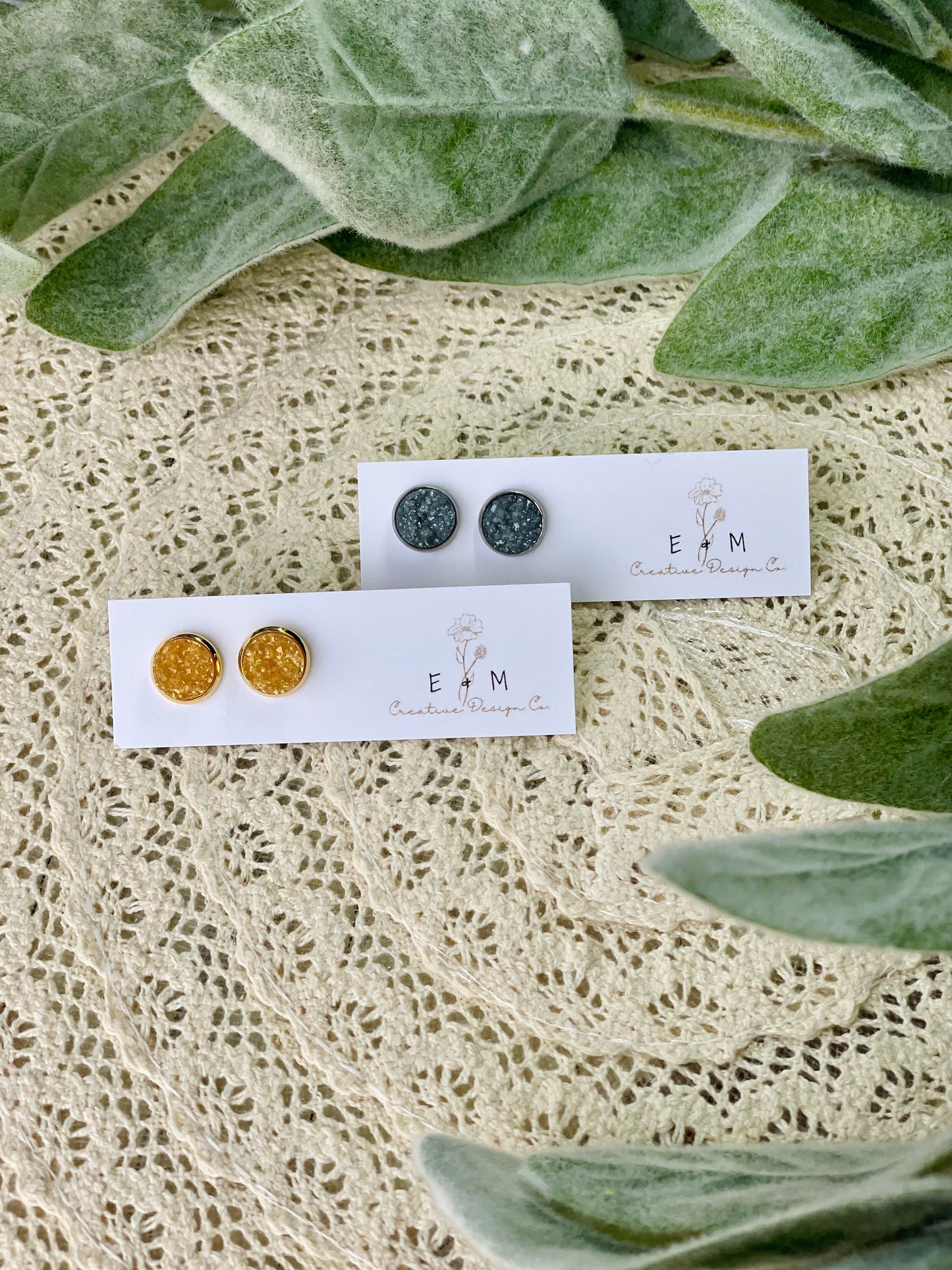 Druzy Stone Studs 10mm (Medium)