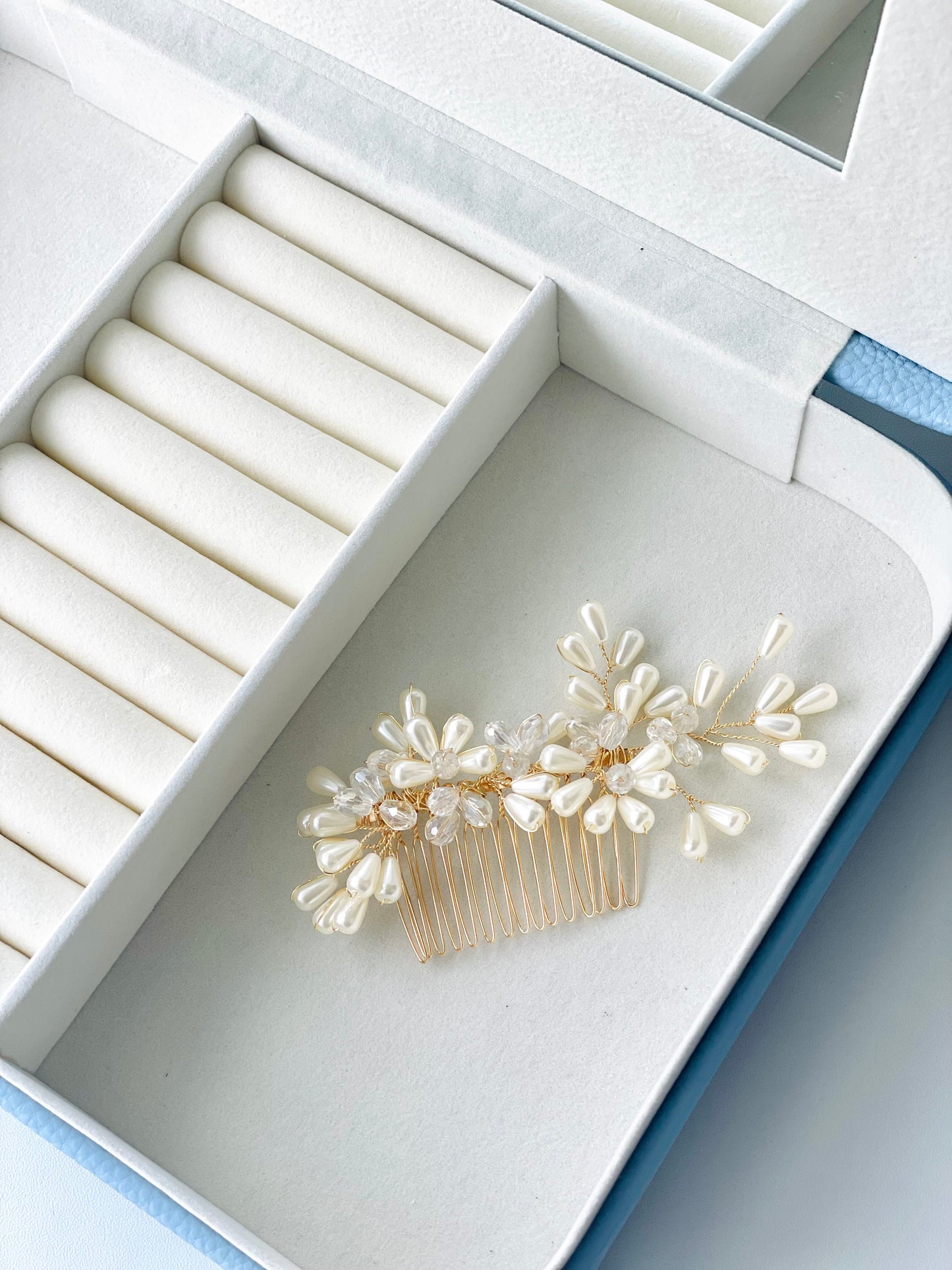 Gold & Pearl Bridal Hair Comb