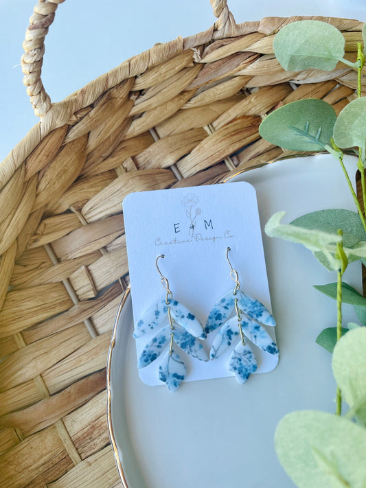 Blue Floral Tulip Dangles