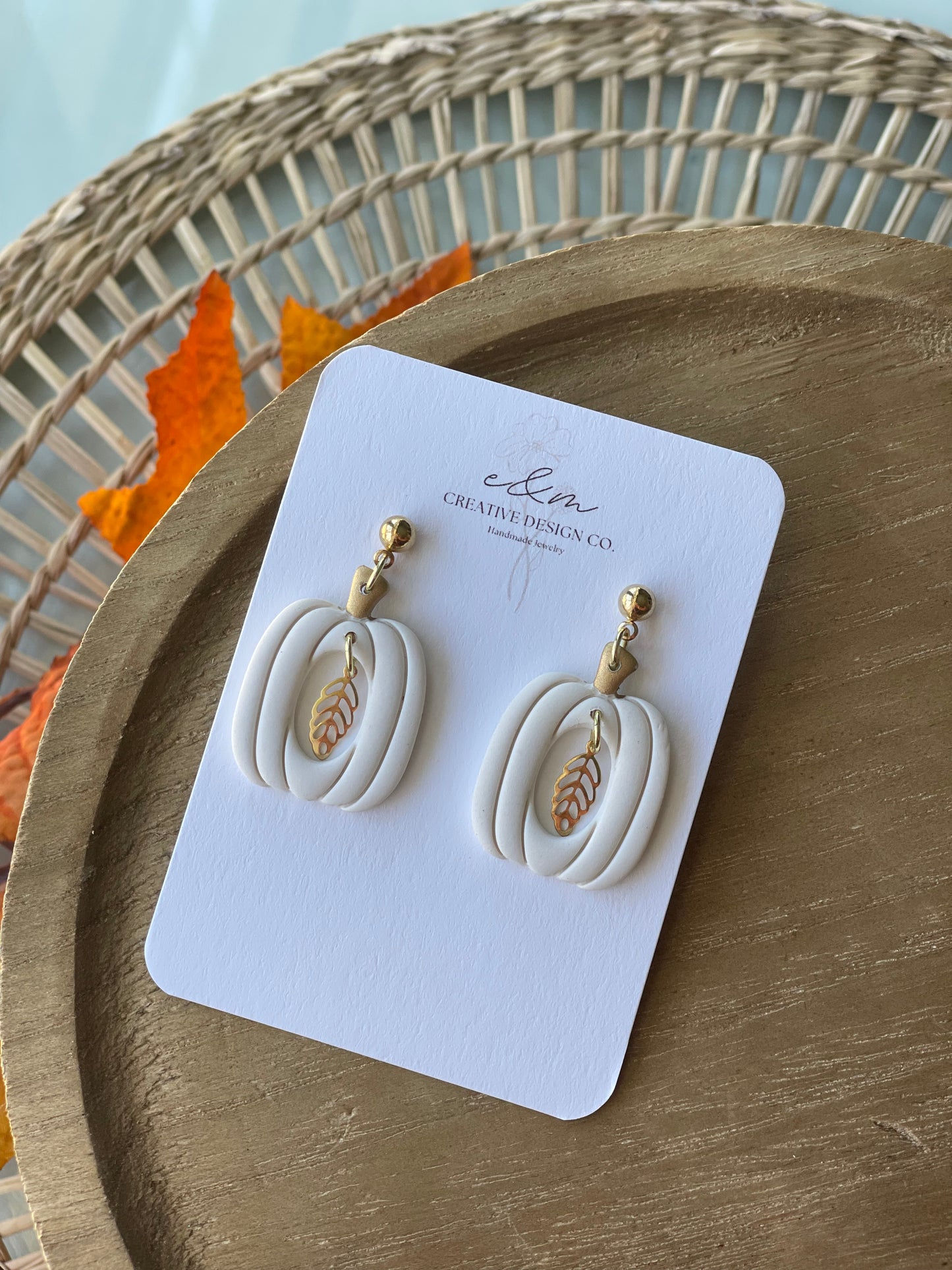 Cream Pumpkin Earrings