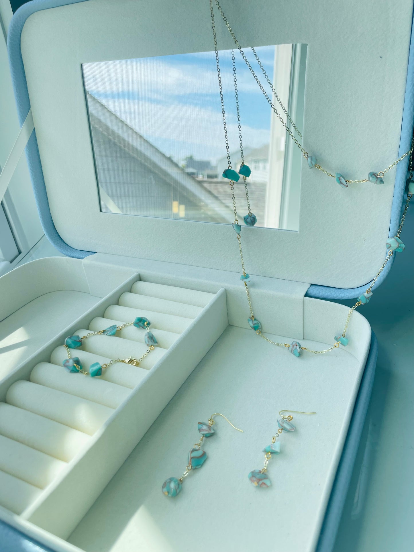 Turquoise Stone & Chain Collection