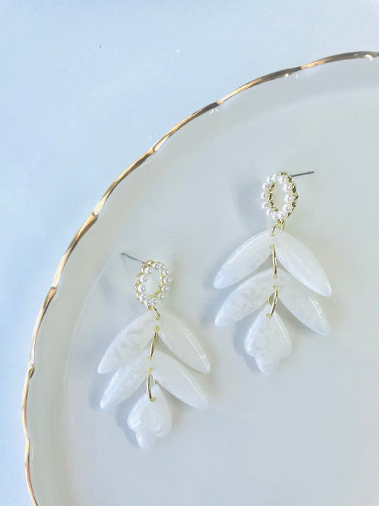 Bridal tulip drop earrings