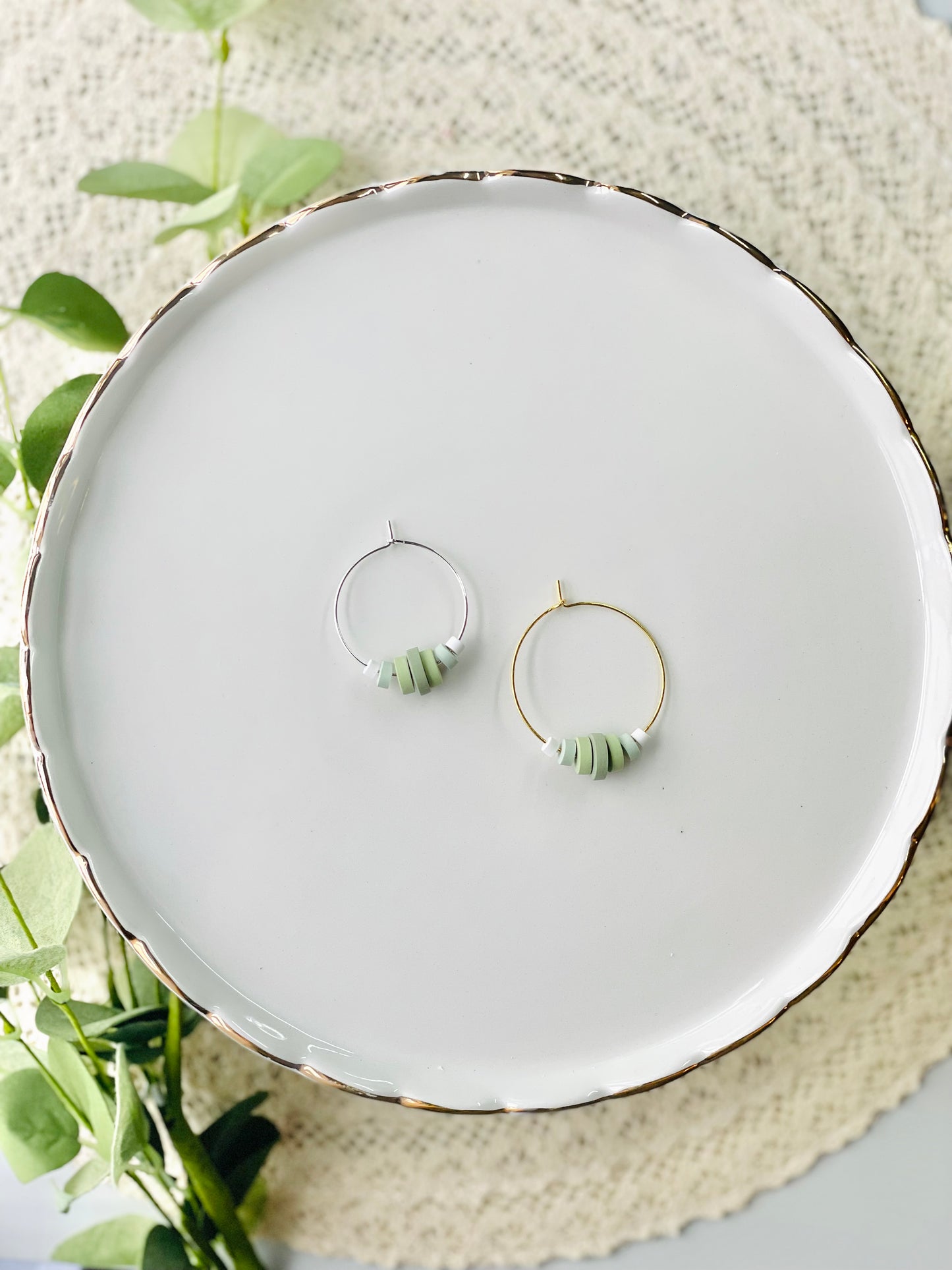 Hoops with Clay Beads (multiple Choices)